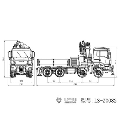 TOUCAN RC HOBBY Big Discount! LESU 3363 1/14 8X8/6X6 Metal RC Hydraulic Crane Dumper Truck Axles Differential Locks 7CH Valve 6 Outriggers 3-speed Gearbox Light Sound for Adult