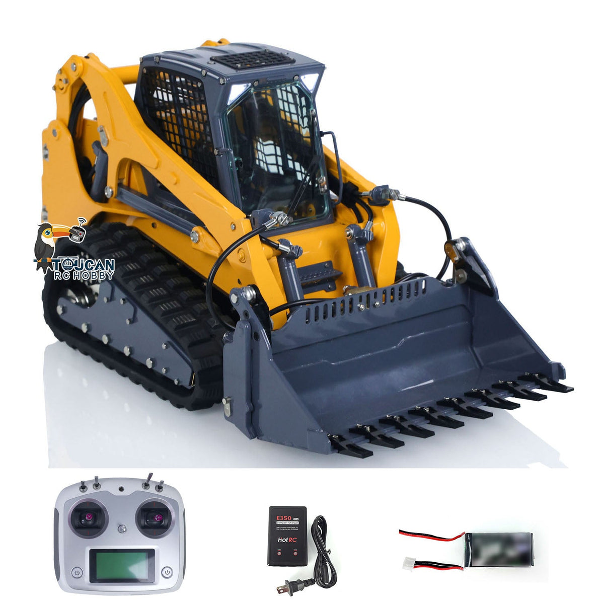 Lesu 1/14 Metal RC Hydraulic Tracked Skid-Steer Loader Aoue LT5 Hydraulic Construction Vehicles