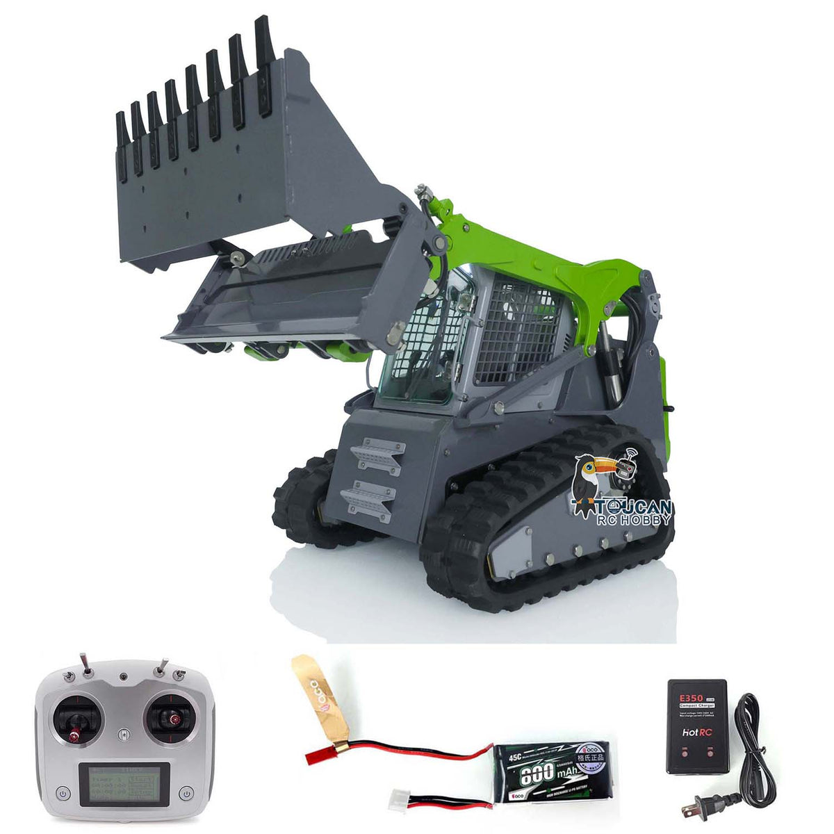 Lesu 1/14 Metal RC Hydraulic Tracked Skid-Steer Loader Aoue LT5 Hydraulic Construction Vehicles