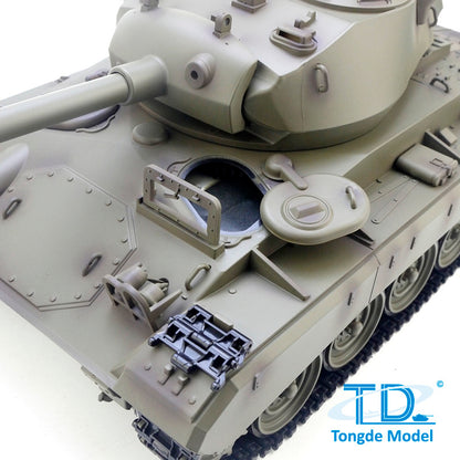 TOUCAN RC HOBBY Tongde M24 Chaffee 1/16 Remote Control Light Tank Infrared Combating System Turret Rotate