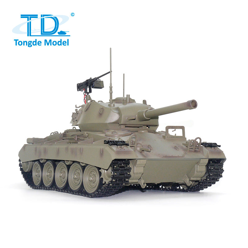 TOUCAN RC HOBBY Tongde M24 Chaffee 1/16 Remote Control Light Tank Infrared Combating System Turret Rotate