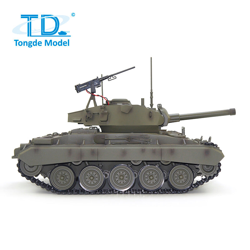 TOUCAN RC HOBBY Tongde M24 Chaffee 1/16 Remote Control Light Tank Infrared Combating System Turret Rotate