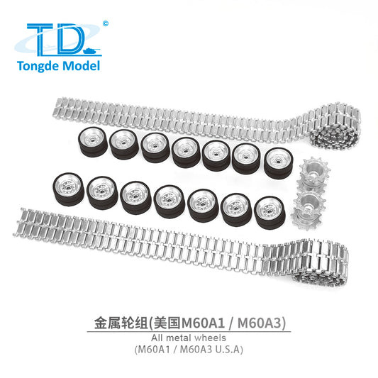 Tongde Metallketten Umlenkräder Kettenräder Laufräder Set Rock Arm Laufräder Antriebsrad &amp; Umlenkrad für M60A1 1/16 RC Panzer Modellteile