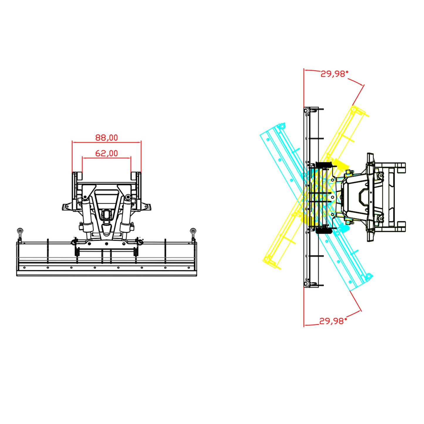 Schneeschild aus Edelstahl für ferngesteuerten hydraulischen Muldenkipper im Maßstab 1/14, Automodell, Ersatzteilzubehör