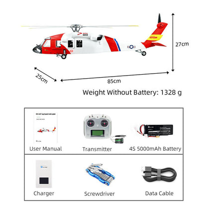 FLYWING MH-60T Jayhawk Remote Control Helicopter LED Light ACE Controller MH60T GPS ATT Mode One Key Return Beidou Positioning