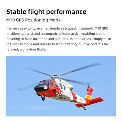 FLYWING MH-60T Jayhawk Remote Control Helicopter LED Light ACE Controller MH60T GPS ATT Mode One Key Return Beidou Positioning