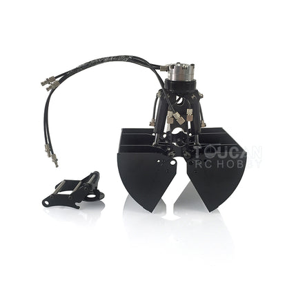 Hydraulischer Greifer aus Metall, kippbarer Greifereimer für DIY 1/14 MT Modell 946 946-3 RC-Bagger mit Raupenfahrwerk, Modell, Fernbedienung, Fahrzeuge