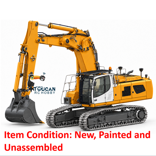 TOUCAN RC HOBBY LESU Aoue LR956 B0030 1/14 RC Hydraulic Excavator Radio Controlled Dual Pumps Digger KIT Metal 3 Arms Model 10CH Valve Light GPS