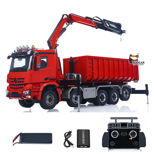 TOUCAN RC HOBBY  1/14 10*10 Metal RC Hydraulic Roll 0n Off Dumper 9-Way Reversing Valve Rear Axle Lifting for Model Enthusiasts