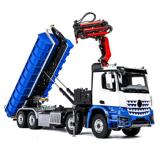 TOUCAN RC HOBBY 1/14 8x8 Hydraulic RC Roll Off Truck Z0122 Z0123 Metal Chassis Crane Hook Lift 3-Speed Gearbox Light Sound Model