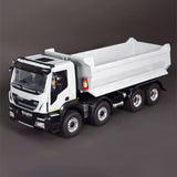 MD 1/14 8x4 RC Hydraulic Dump Truck CNC 2-Speed Transmission Differential Lock Axles Sound Light System FlySky ST8 Radio Controller