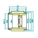 Widened Metal Wheel Hub 135X80MM Rubber Tire Tyre for JDM-198 ZW370 RC Hydraulic Loader Model JDM-166 Articulated Truck DIY Vehicle