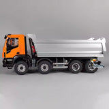 MD 8x8 1/14 Metal Hydraulic Dump Tipper Truck CNC 2-Speed Transmission Differential Lock Axles Sound Light System FlySky ST8 Remote Controller