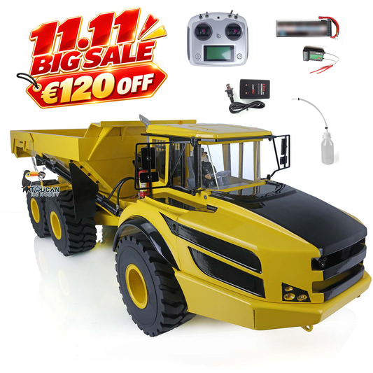 XDRC 1/14 6*6 Metal Hydraulic Lifting RC Articulated Truck Dumper Tipper RTR MODEL