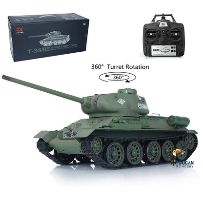 TOUCAN RC HOBBY IOEWOJ278 Henglong 1/16 2.4G TK7.0 Plastic 3909 Soviet Union T34/85 RTR RC Tank BB Infrared Combat 360 Degrees Turret Smoke Metal Barrel