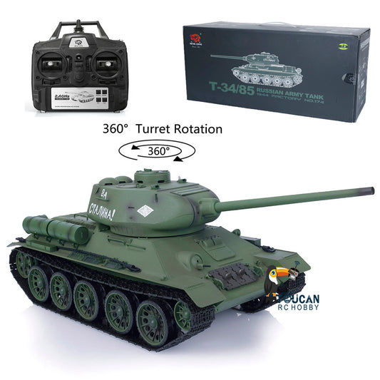 2,4 GHz Henglong 1/16 TK7.0 Kunststoff Sowjetischer T34-85 Ready To Run Ferngesteuerter Panzer 3909 360 Turmketten Kettenräder Leiträder