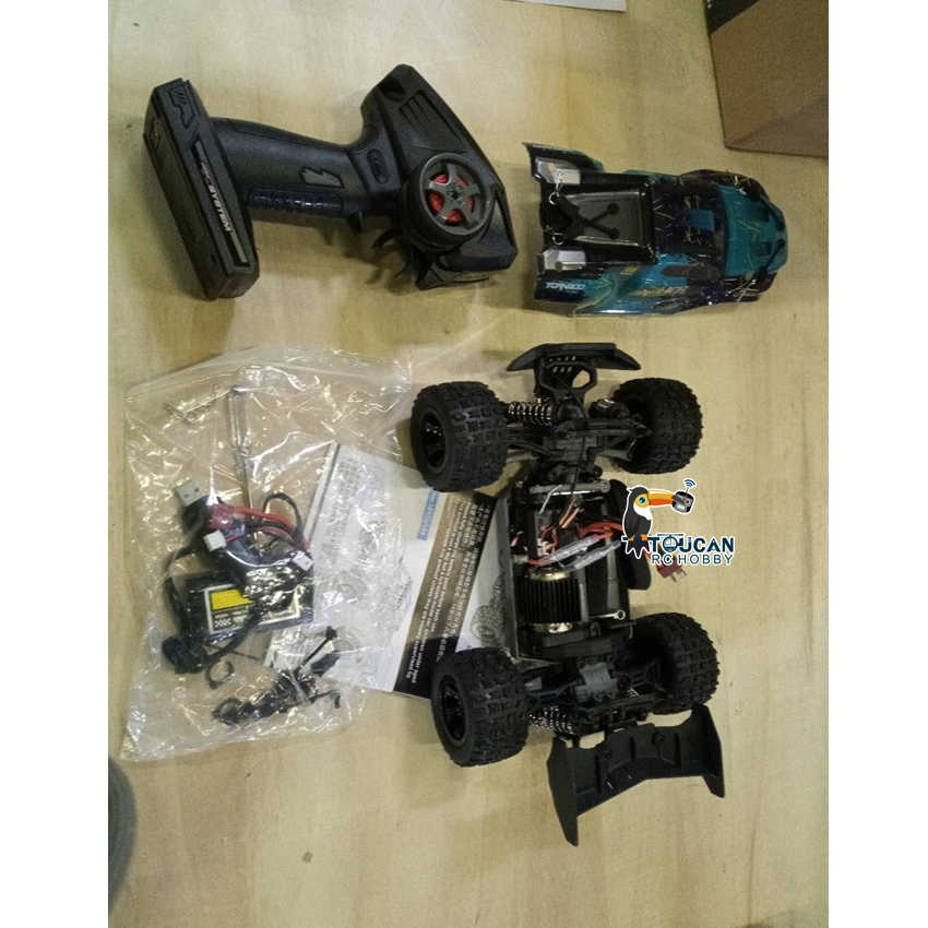 Second Hand Fast Free Shipping EU Stock SCY 18101 Muti-Terrain 1/18 2.4GHz Sync Remote Control Off Road Vehicle PVC Body RC Electric Monster Truck Wheelie Bar LED Light
