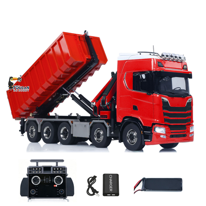TOUCAN RC HOBBY  770S 1/14 5 Axles Metal RC Hydraulic Roll 0n Off Dumper Rear Axle Lifting 9-Way Reversing Valve for Model Enthusiasts
