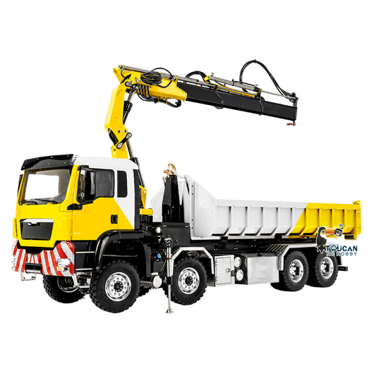 TOUCAN RC HOBBY 1/14 8x8 Hydraulic RC Hook Lift Dumper Truck Z0124 Z0125 Metal Chassis Crane 3-Speed Gearbox Differential Lock Light Sound