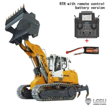 TOUCAN RC HOBBY LESU 1/14 636 Hydraulic Construction Vehicles Radio Controlle Track Loader Light Sound Motor Metal Openable Closable Bucket