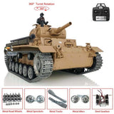 1/16 Scale TK7.0 Customized Version Henglong Panzer III H Ready To Run RC Model Tank 3849 Metal Tracks Wheels Smoke Sound BB IR