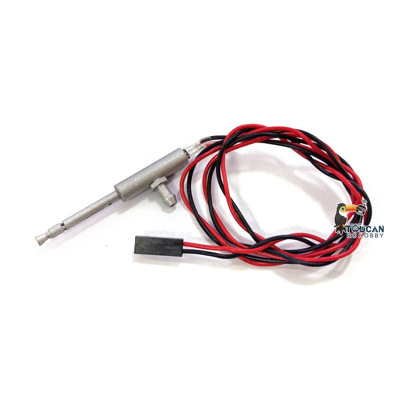 Silver Metal Machine Gun With LED Light For Refitting  Upgrade Henglong 1/16 Scale RC Radio Control Tank DIY Model Parts