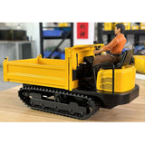 Pre-order Metal 1/14 Remote Control Hydraulic Tracked Dumper Truck RC Tipper Model Construction Machine Light Battery Flysky Radio