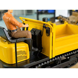 Pre-order Metal 1/14 Remote Control Hydraulic Tracked Dumper Truck RC Tipper Model Construction Machine Light Battery Flysky Radio