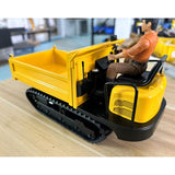 Pre-order Metal 1/14 Remote Control Hydraulic Tracked Dumper Truck RC Tipper Model Construction Machine Light Battery Flysky Radio