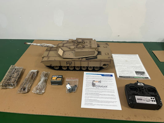 Free Shipping Second Hand CN Stock 2.4Ghz Henglong 1/16 Scale 7.0 Plastic Ver M1A2 Abrams RTR RC Tank 3918 Model