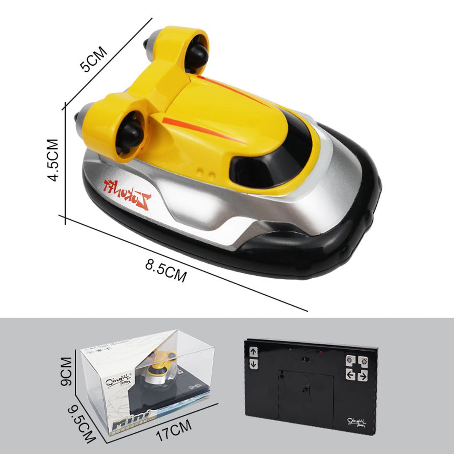 Elektrisches ferngesteuertes Luftkissenboot, RC-Mini-Schiffsspielzeug, Hochgeschwindigkeitsspielzeug für Kinder, fahrbereit mit wiederaufladbarer Batterie