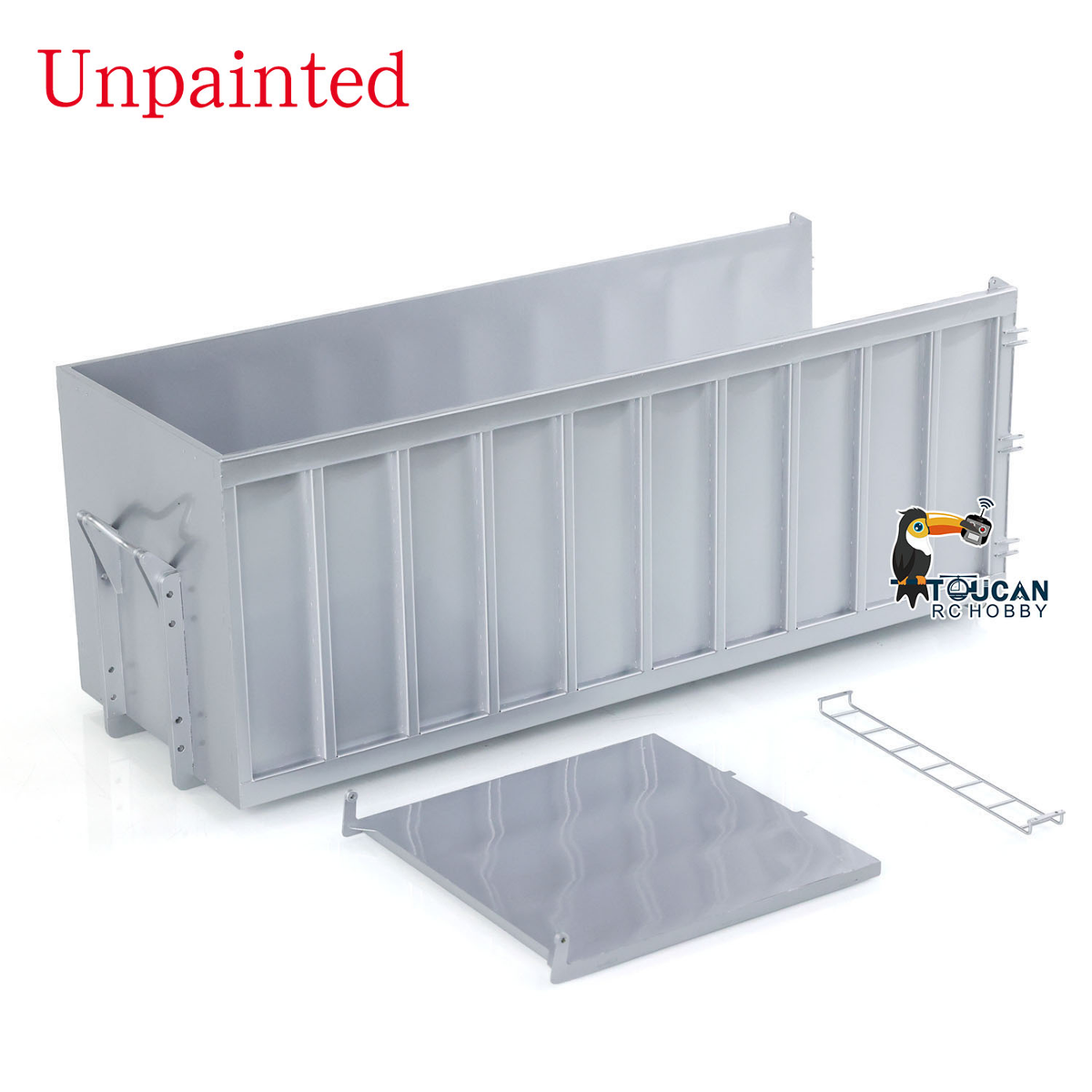 TOUCAN RC HOBBY 1/14 Metal RC Hydraulic Flatbed Ramp Dump Bucket Waste Bin Trailer Rack Truck Loading Accessories for Dumper Model Upgrade Parts
