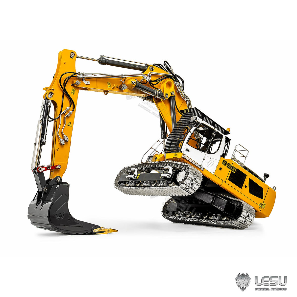 LESU 1/14 RC Hydraulic Excavator LR956 Metal 3 Arms Remote Control Digger Model