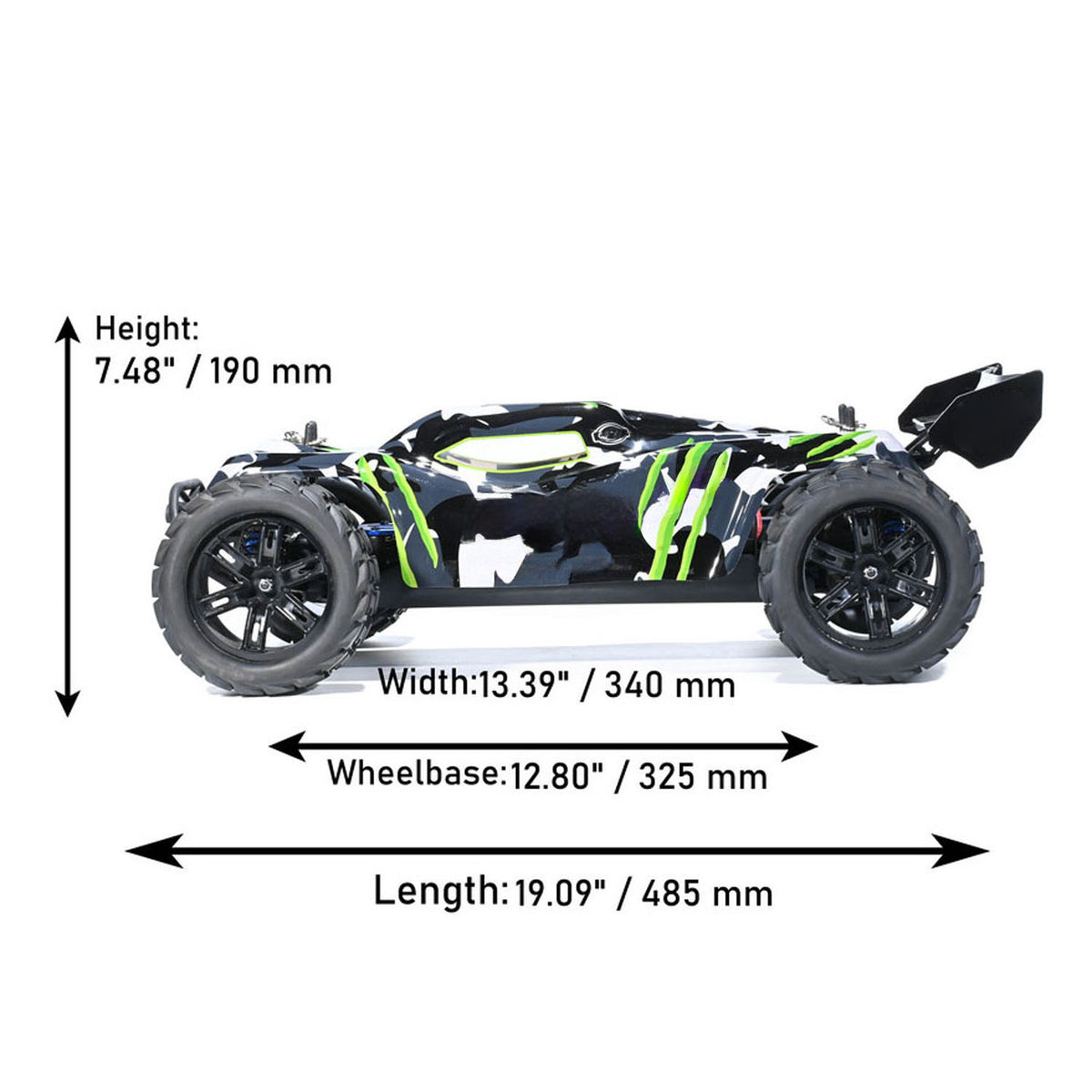 Kunststoffgehäuse VRX RH818 1/8 Ferngesteuerter Elektro-Renn-Truck Einzelradaufhängung 60A ESC 3660 Bürstenloser Motor 6KG Servo