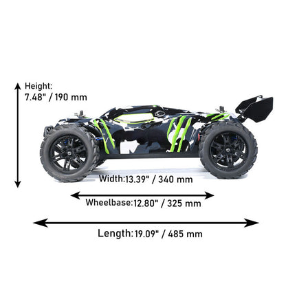 Kunststoffgehäuse VRX RH818 1/8 Ferngesteuerter Elektro-Renn-Truck Einzelradaufhängung 60A ESC 3660 Bürstenloser Motor 6KG Servo