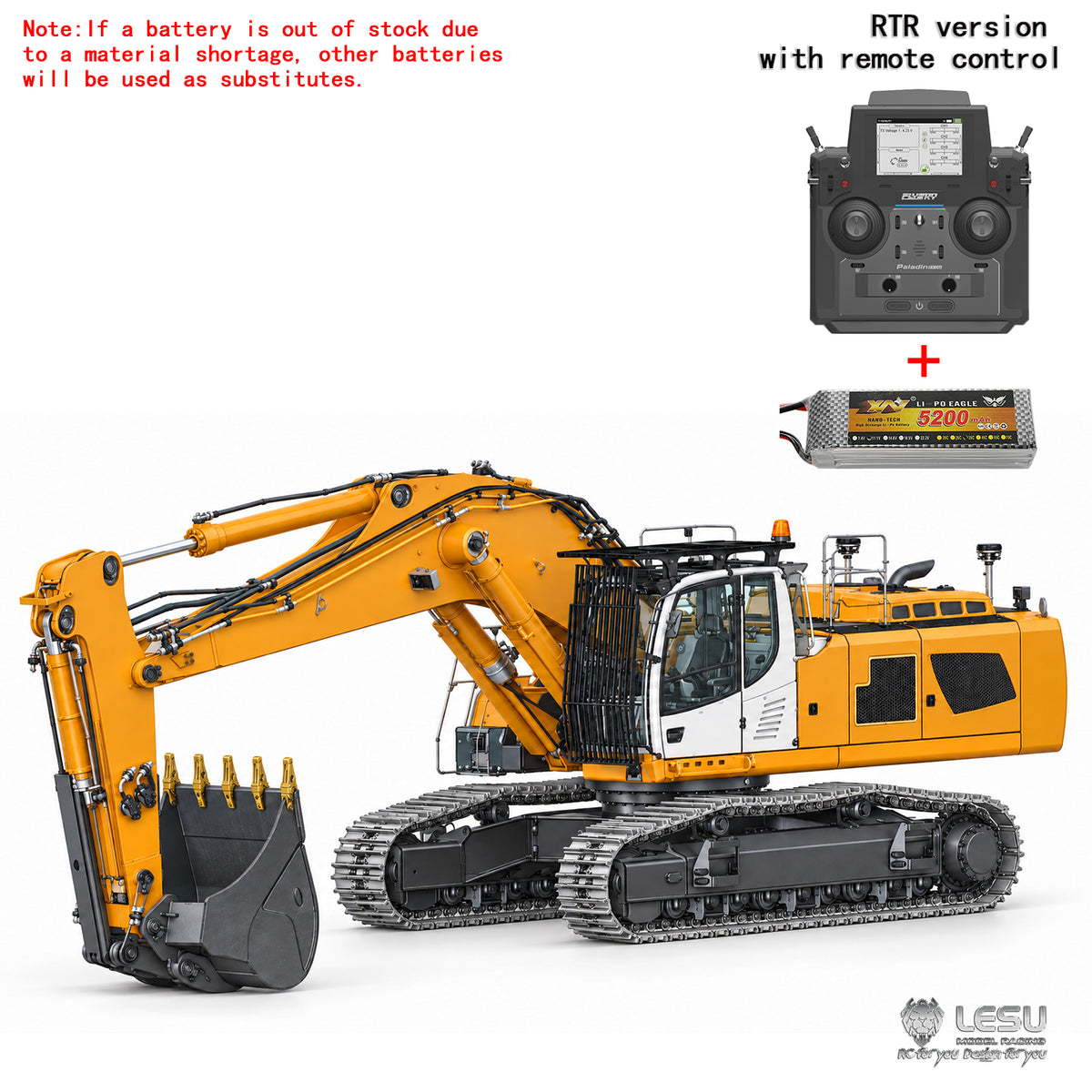 TOUCAN RC HOBBY LESU  B0029 LR956 2Arms 1/14 Metal RC Hydraulic Excavator  Remote Control Digger Dual Pumps 9CH Valve Brushless Motor Light PL18EVLITE