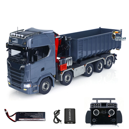TOUCAN RC HOBBY  770S 1/14 5 Axles Metal RC Hydraulic Roll 0n Off Dumper Rear Axle Lifting 9-Way Reversing Valve for Model Enthusiasts