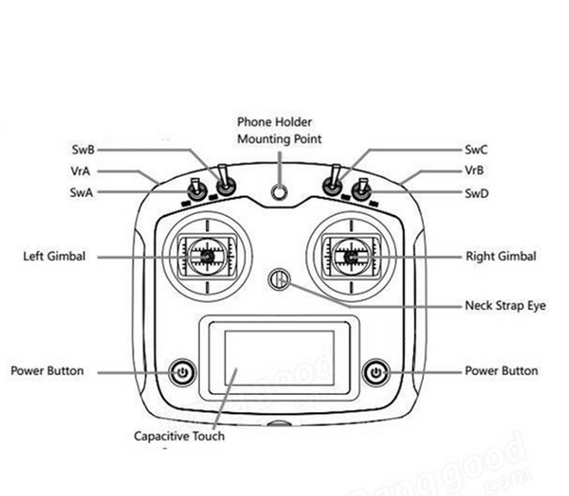 TOUCAN RC HOBBY i6S 10CH Remote Control 2.4GHz Transmitter iA6B iA10B Receiver Radio Ssytem RC Glider Model Full Touchscreen Interface