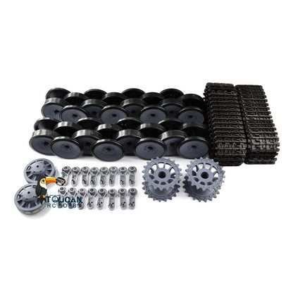 Plastic Tracks Road Wheels Sprockets Idlers Armors Turret Cupola Decoration Decal For Henglong 1/16 German Tiger I 3818/Panther 3819 RC Tank Parts