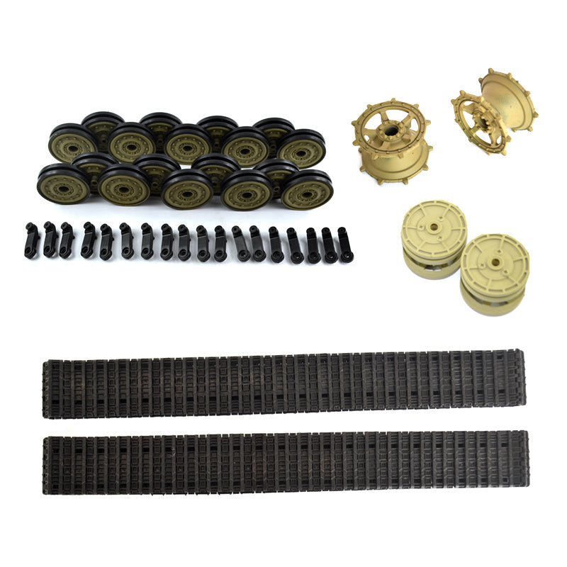 Zubehör Ersatzteile für 1/16 Henglong Deutscher Königstiger RC RTR Panzer 3888A Panzerkettenräder Laufketten Leiträder Laufräder
