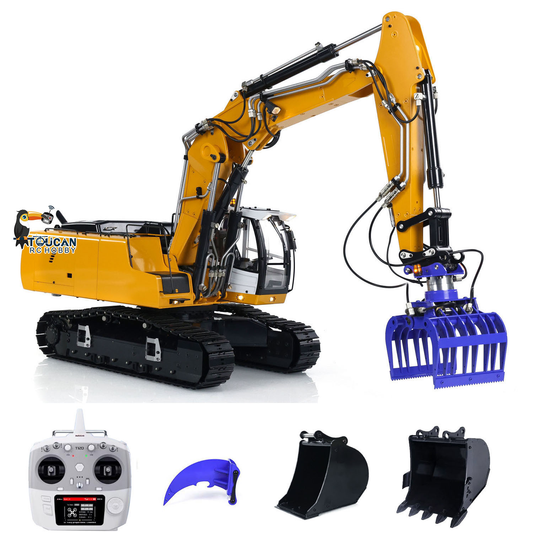 TOUCAN RC HOBBY MTM 946-3 1/14 Metal RC Hydraulic Excavator Remote Control Vehicle 6-Way Valve T12D Radio Controller Model for Indoor Play