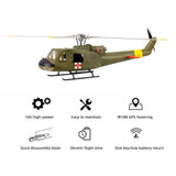 FLYWING UH1 V4 Remote Control Helicopter GPS Automatic Flight Brushless Motor 60A Dual ESC Low Battery Return Huey Adult Gifts