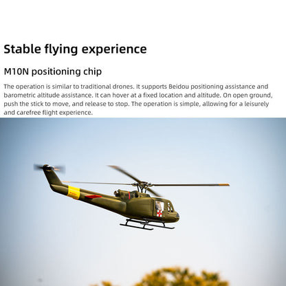 FLYWING UH1 V4 Ferngesteuerter Hubschrauber GPS Automatischer Flug Bürstenloser Motor 60A Dual ESC Niedrige Batterie Rückkehr Huey Geschenke für Erwachsene