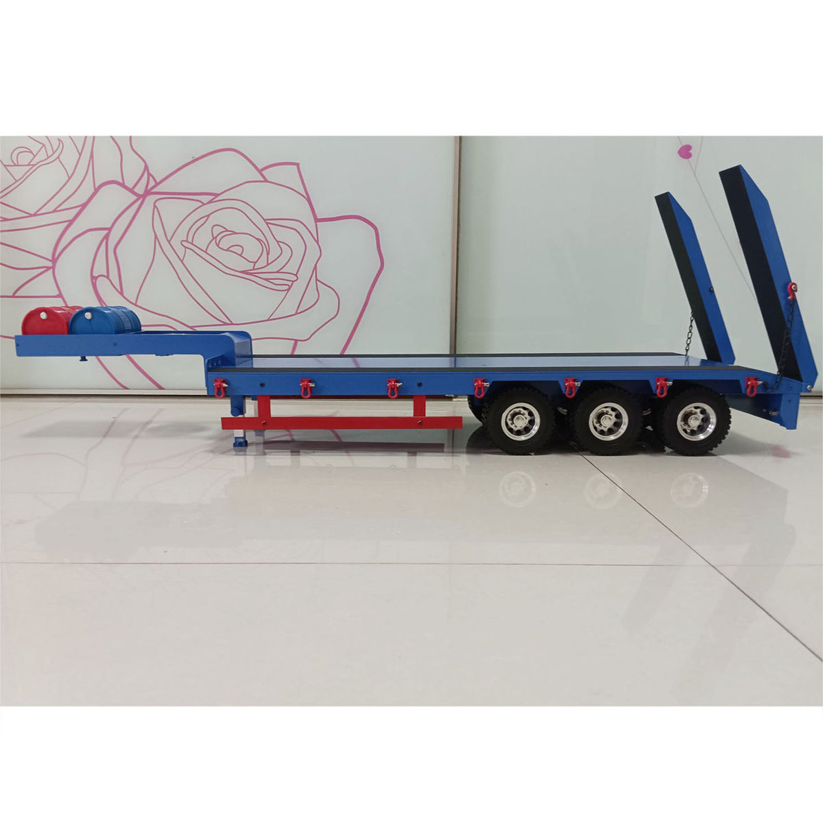 Metall 3 Achsen Anhänger Auflieger für 1/14 RC Traktor Lkw Fernbedienung Autos Simulation Hobby Modell DIY Teile