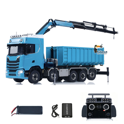 TOUCAN RC HOBBY  770S 1/14 5 Axles Metal RC Hydraulic Roll 0n Off Dumper Rear Axle Lifting 9-Way Reversing Valve for Model Enthusiasts
