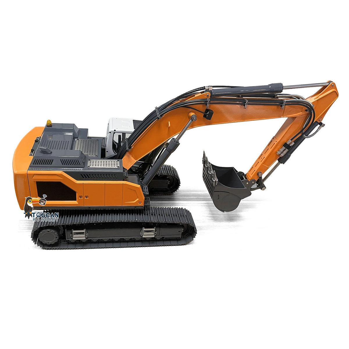 XDRC 945 Metal 1/14 Excavator Full Hydraulic Construction Vehicle with 5CH Valve, Servo, ESC, and Sound Module, Quick Coupler and Bucket Included, Excludes Battery  