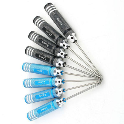 4-teiliger Sechskantschraubendreher-Satz aus Metall für 1/14 RC-Autos, ferngesteuerte Fahrzeuge, DIY-Teile, 1,5 mm, 2,0 mm, 2,5 mm, 3,0 mm, Hobby-Modell