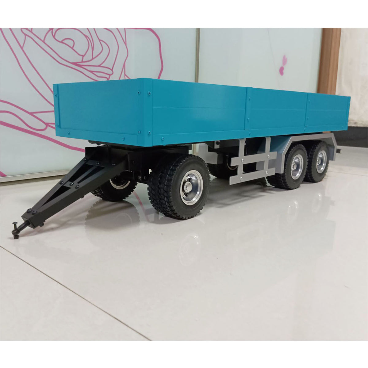 TOUCAN RC HOBBY 1/14 Metal 3 Axles Trailer for RC Tractor Truck Radio Controlled Hydraulic Equipment Dump Electric Car DIY Hobby Model