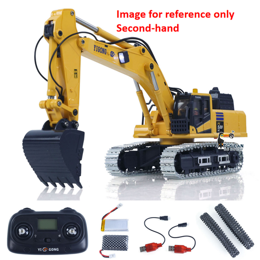 Second Hand Fast Free Shipping CA Stock 1/50 RC Digger PC520 Electric Lifting Radio Control Excavator Engineering Vehicle Metal Tracks Lights Sound Small Toy Collection