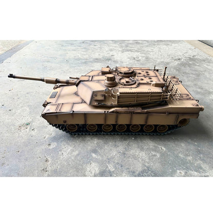 Henglong 2.4G 1/8 Full Metal USA Abrams M1A2 RTR RC Tank 3918 Model BB IR Smoke 360 Degrees Turret Barrel Recoil Sound Light